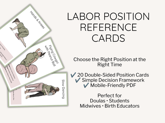 Labor Position Reference Cards – Digital Doula Guide