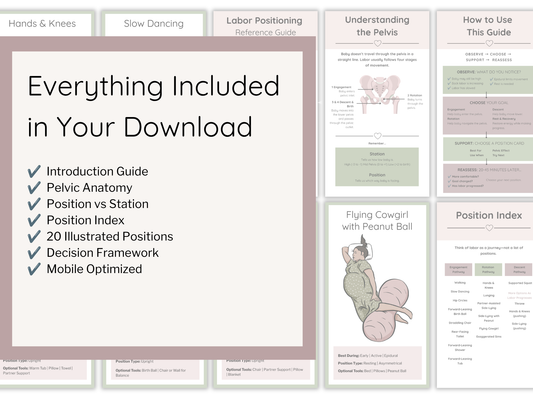 Labor Position Reference Cards – Digital Doula Guide