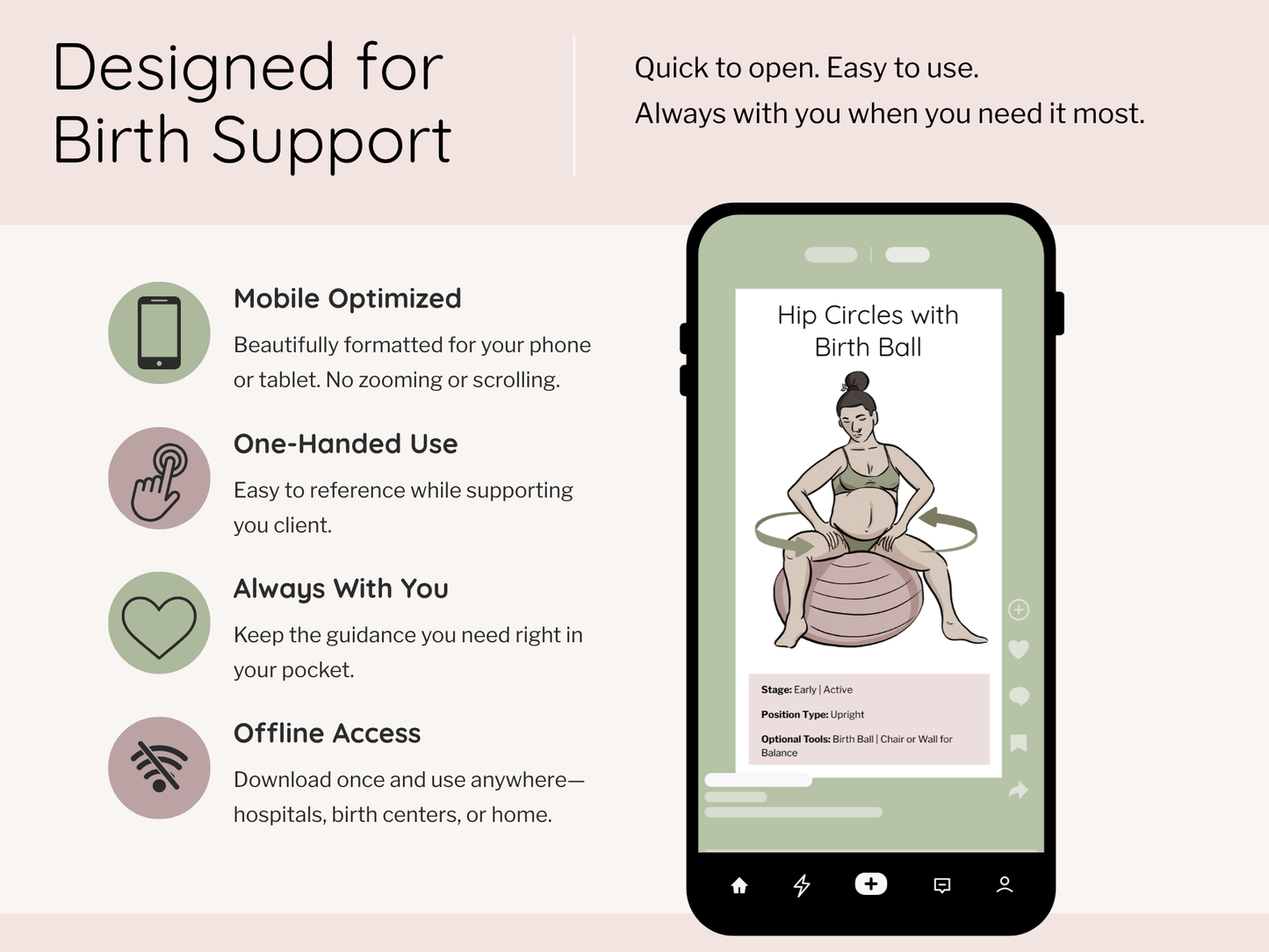 Labor Position Reference Cards – Digital Doula Guide